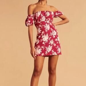 Abercrombie and Fitch Floral Dress Puff Sleeves Smocking Peasant Dress - S